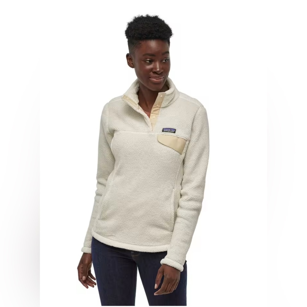 Patagonia Women’s Polartec Thermal Pro Fleece Jacket Raw Linen/White Size Small